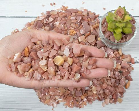 Crocon 1/2 LB Crushed Pink Opal Chips Bulk Stone 1100+ Carats Natural Quartz Pieces Irregular Shape Gemstone Tumbling Cabbing Gem Mining Chakra Balancing Reiki and Crystal Healing Home Office Décor in Saudi Arabia