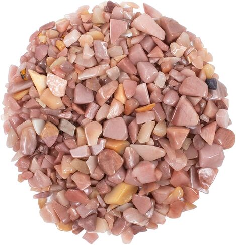 Crocon 1/2 LB Crushed Pink Opal Chips Bulk Stone 1100+ Carats Natural Quartz Pieces Irregular Shape Gemstone Tumbling Cabbing Gem Mining Chakra Balancing Reiki and Crystal Healing Home Office Décor in Saudi Arabia