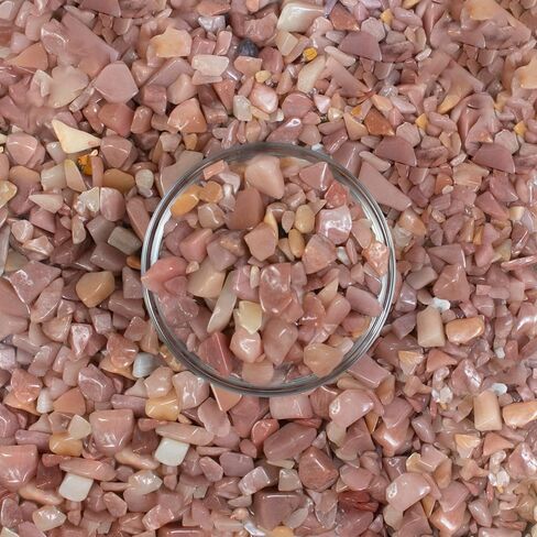 Crocon 1/2 LB Crushed Pink Opal Chips Bulk Stone 1100+ Carats Natural Quartz Pieces Irregular Shape Gemstone Tumbling Cabbing Gem Mining Chakra Balancing Reiki and Crystal Healing Home Office Décor in Saudi Arabia