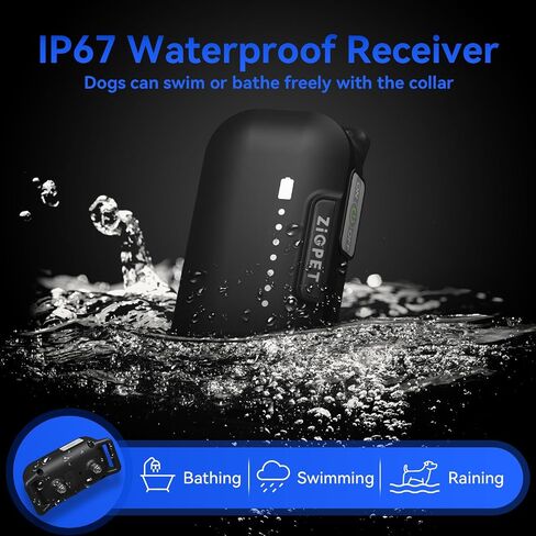 Zigpet Dog Training Collar with Remote Range 2000Ft, Dog Shock Collar with 3 Safe Training Modes, Beep, Shock, Vibration, Electric Shock Collar IP67 Waterproof Rechargeable for Large Medium Small Dogs in Saudi Arabia