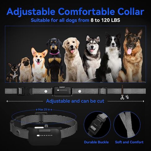 Zigpet Dog Training Collar with Remote Range 2000Ft, Dog Shock Collar with 3 Safe Training Modes, Beep, Shock, Vibration, Electric Shock Collar IP67 Waterproof Rechargeable for Large Medium Small Dogs in Saudi Arabia