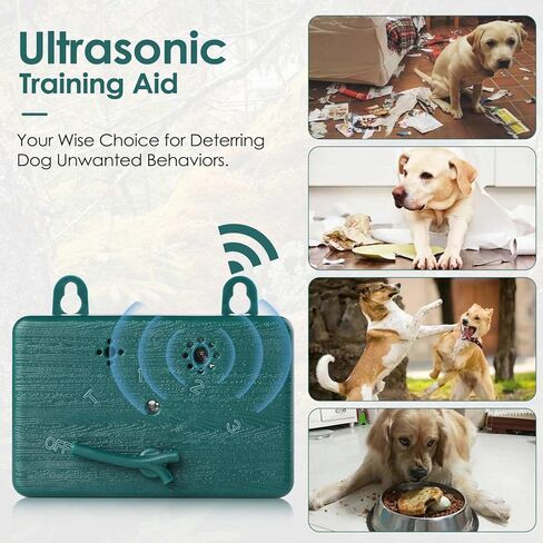 Anti Barking Device,Ultrasonic Dog Bark Control Devices 50FT Range Outdoor & Indoor, Stop Barking Dog Deterrent Devices 3 Modes Bark Box Dogs Sonic Sound Silencer, Safe for Human & Dogs (Green) in Kuwait