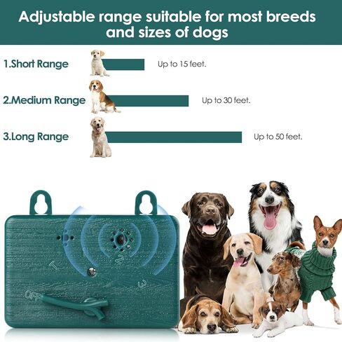 Anti Barking Device,Ultrasonic Dog Bark Control Devices 50FT Range Outdoor & Indoor, Stop Barking Dog Deterrent Devices 3 Modes Bark Box Dogs Sonic Sound Silencer, Safe for Human & Dogs (Green) in Kuwait