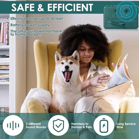 Anti Barking Device,Ultrasonic Dog Bark Control Devices 50FT Range Outdoor & Indoor, Stop Barking Dog Deterrent Devices 3 Modes Bark Box Dogs Sonic Sound Silencer, Safe for Human & Dogs (Green) in Kuwait