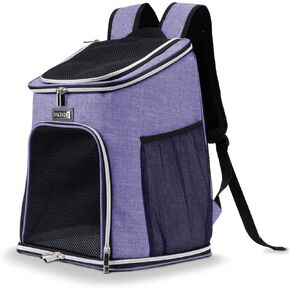 BAGLHER Pet Carrier Backpack, Ventilated Design, Pet Travel Backpack with Comfortable Shoulder Straps, Thicker Bottom Support, Two-Way Entrance Pet Carrier Backpack, Black
