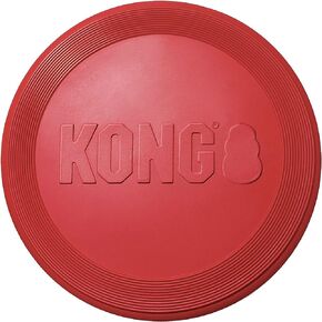 KONG Flyer - لعبة كلب قوية للمضغ العدواني - لعبة قرص طائر مطاطي متين للكلاب - لعبة للكلاب في الهواء الطلق للجلب - لعبة مطاردة الكلاب - الكلاب الكبيرة