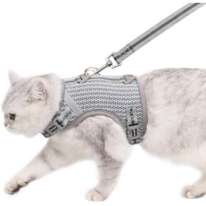 Cat Harness and Leash Escape Proof Cat Leash for Walking Travel Kitten Harness Service Cat Vest Black Medium