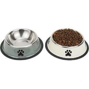 Stainless Steel Dog Bowls, Food and Water Non Slip Anti Skid Stackable Pet Puppy Dishes for Small, Medium and Large Dogs (2 Pack) in Saudi Arabia