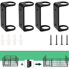 Fence to Wall Anchor, Secure Your Dog Playpen in Yard, Garden, Doorways, Fireplace | Indoor/Outdoor Use | Fits All Fence Heights | Rust-Resistant | Come with Install Accessories | 4-Pack, Black in Saudi Arabia