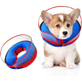 Inflatable Dog Cone Collar,Recovery Collar Protective Collar wtih Enhanced Anti-Licking,Adjustable Soft E-Collar After Surgery for Dog and Cat(Blue,S,Neck: 6-9 in) in Saudi Arabia