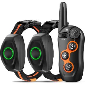 SDOFOS Dog Training Collar, Shock Collar for 2 Dogs with Remote Range 1300ft, 3 Training Modes, Beep, Vibration, Shock, IPX7 Waterproof Rechargeable Electric Shock Collar for Small Medium Large Dogs in Saudi Arabia