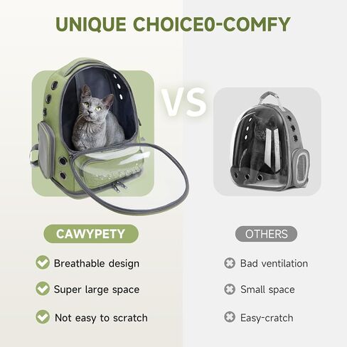 Cawypety Expandable Cat Backpack Large Space Cat Bubble Backpack Carrier in Kuwait