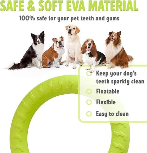 PetSpy Dog Ring Toy – Flying Ring for Outdoor Play, Floating Training & Fetch Toy for Throwing, Catching & Chewers – Durable EVA Flying Disc for Small, Medium & Large Dogs in Kuwait