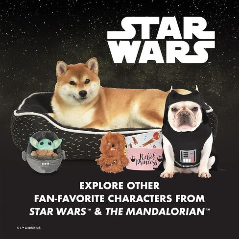 Star Wars for Pets The Mandalorian 3 Piece Gift Set for Dogs, Includes 9" Mandalorian Plush, 9" GROGU Plush, and Oxford Bone Shape Toy with GROGU Print | Squeaky Dog Toys in Saudi Arabia
