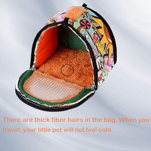 حقيبة حمل هامستر من لينيفار، قابلة للتنفس وسهلة الحمل - حقيبة سفر للحيوانات الصغيرة مع حزام قابل للفصل بسحّاب للقنفذ والسنجاب والسكر، والسكيلار، والسلحفاة in Kuwait