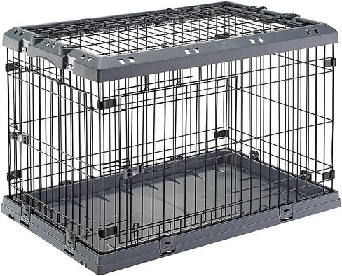 Ferplast Superior Hybrid ECO Dog Crate and Playpen, Environmentally Friendly Dog Crate Made with Recycled Plastic, 24-Inch, Gray in Kuwait