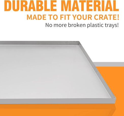 MDEOOSKY Metal Replacement Dog Crate Pan, Metal Replacement Tray for Dog Crate, Chew Proof Crack Proof Pet Kennel Tray Pan, Dog Training Crate Pan Pet Supplies (Stainless Steel,41''X26''X1'') in Saudi Arabia