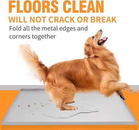 MDEOOSKY Metal Replacement Dog Crate Pan, Metal Replacement Tray for Dog Crate, Chew Proof Crack Proof Pet Kennel Tray Pan, Dog Training Crate Pan Pet Supplies (Stainless Steel,41''X26''X1'') in Saudi Arabia