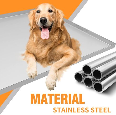 MDEOOSKY Metal Replacement Dog Crate Pan, Metal Replacement Tray for Dog Crate, Chew Proof Crack Proof Pet Kennel Tray Pan, Dog Training Crate Pan Pet Supplies (Stainless Steel,41''X26''X1'') in Saudi Arabia