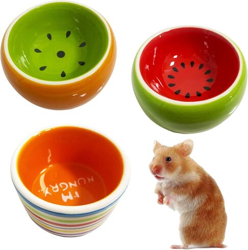 kathson Hamster Bowl Ceramic Small Animal Water Bowl Prevent Tipping Moving and Chewing Food Dish for Guinea Pig Gerbil Ferret Syrian Hamster Chinchilla Rat Hedgehog Bunny (3 Pcs) in Saudi Arabia