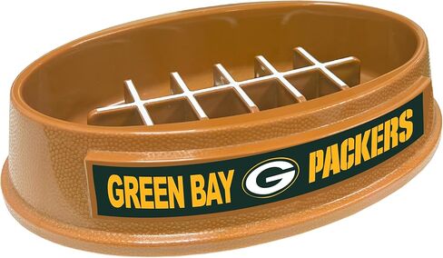 NFL Super-Bowl - وعاء الكلب ذو التغذية البطيئة من Green Bay Packers. وعاء القطط ذو تصميم كرة القدم البطيء من أجل الهضم الصحي. وعاء للحيوانات الأليفة غير قابل للانزلاق للكلاب والقطط الكبيرة والصغيرة in Kuwait