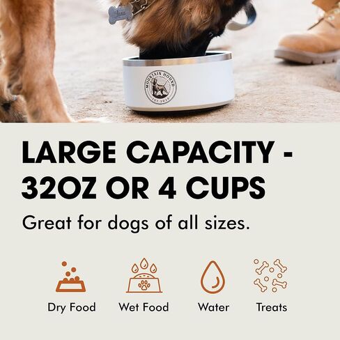 Stainless Steel Dog Bowl, 32oz Capacity, Non-Slip, BPA Free, Easy to Clean in Saudi Arabia