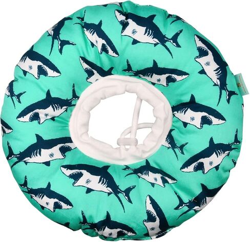 Cat / Puppy Recovery Collar Cone, After Surgery Pet Bumper, Unique Design Shark Pattern, Healing Neck Pillow Pet Recovery Dog Collar, Soft, Hypoallergenic, Adjustable, Breathable S (4.7" – 8.6") in Saudi Arabia
