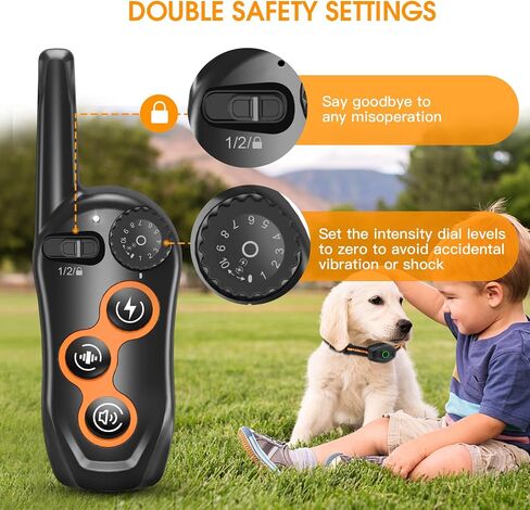 SDOFOS Dog Training Collar, Shock Collar for 2 Dogs with Remote Range 1300ft, 3 Training Modes, Beep, Vibration, Shock, IPX7 Waterproof Rechargeable Electric Shock Collar for Small Medium Large Dogs in Saudi Arabia