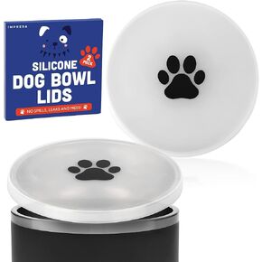 [2 Pack] Impresa 8" Silicone Lids for Yeti Dog Bowl, for Coldest & for Hydrapeak Dog Bowl 64oz - Clear Silicone Lid for Dog Bowl - Airtight Lid for Stainless Steel Dog Bowls - Dog Travel Accessories in Kuwait