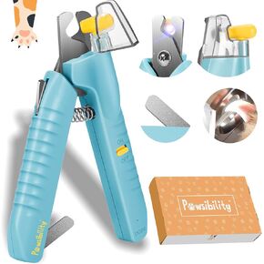 Reinvented Pet Nail Clippers for Your Pal - USB Rechargeable LED Light for Bloodline | Razor Sharp and Durable Blade | Vets Recommended Trimming Tool for Dogs and Cats