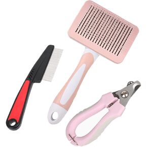 btspepejoy الحيوانات الأليفة مشط الكلب مشط القط مشط 3pcs الحيوانات الأليفة الاستمالة فرشاة مشط البرغوث مع الحيوانات الأليفة مسمار المقص فرشاة ذرف لإزالة التشابك والعقد، أداة الاستمالة المهنية يقلل من تساقط للكلاب القطط in Kuwait