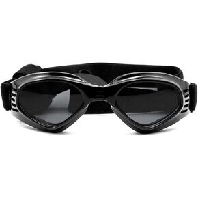 Small Dog Goggles Sun' UV Protection Puppy Goggles Windproof Small Pet Sunglasses for Eyes Protection (Black)