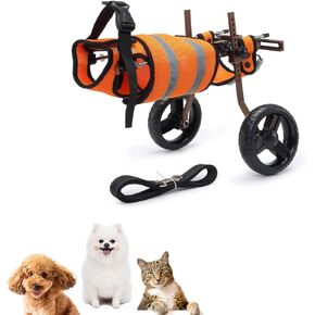 Adjustable Dog Wheelchair Lightweight Pet Running Wheel with Leash & Reflective Vest Upgrade Dog Cat Doggy Stand Wheelchair for Back Legs Walking in Saudi Arabia