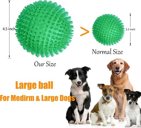 Lmhce Squeaky Dog Balls,4.5" Spikey Dog Toys for Aggressive Chewers, Spiky Dog Balls Promotes Dental and Gum Health for Medium Large Dogs(2 Pack) in Saudi Arabia