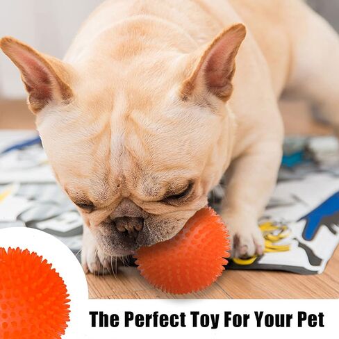 Lmhce Squeaky Dog Balls,4.5" Spikey Dog Toys for Aggressive Chewers, Spiky Dog Balls Promotes Dental and Gum Health for Medium Large Dogs(2 Pack) in Saudi Arabia