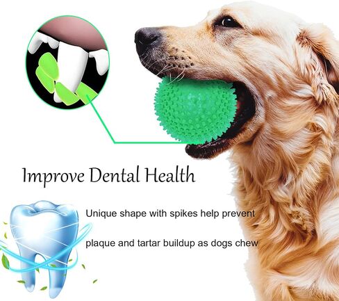 Lmhce Squeaky Dog Balls,4.5" Spikey Dog Toys for Aggressive Chewers, Spiky Dog Balls Promotes Dental and Gum Health for Medium Large Dogs(2 Pack) in Saudi Arabia
