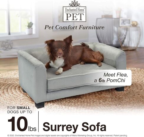 Enchanted Home Pet Surrey Pet Sofa - Grey, CO3429-20GRY in Saudi Arabia