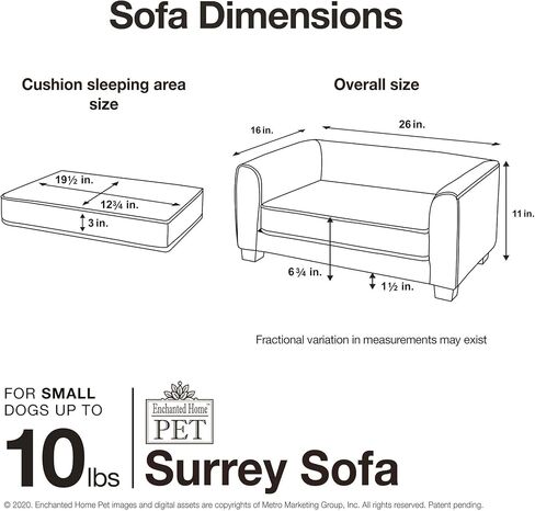 Enchanted Home Pet Surrey Pet Sofa - Grey, CO3429-20GRY in Saudi Arabia