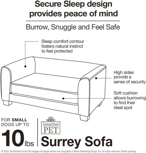 Enchanted Home Pet Surrey Pet Sofa - Grey, CO3429-20GRY in Saudi Arabia