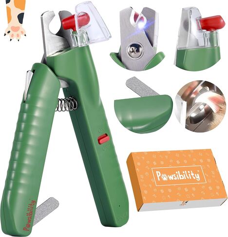 Reinvented Pet Nail Clippers for Your Pal - USB Rechargeable LED Light for Bloodline | Razor Sharp and Durable Blade | Vets Recommended Trimming Tool for Dogs and Cats in Saudi Arabia
