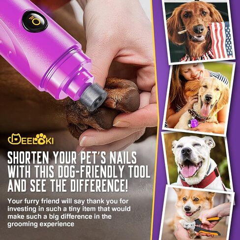 Dog Nail Grinder with LED Light Upgraded 2 Speeds Painless Pet Dog Nail Trimmers and Clipper Super Quiet Best Cat Dog Nail Clipper Kit for Large Small Dogs Pets Cats Breed Paws Quick Grooming in Saudi Arabia
