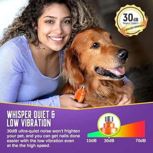 Dog Nail Grinder with LED Light Upgraded 2 Speeds Painless Pet Dog Nail Trimmers and Clipper Super Quiet Best Cat Dog Nail Clipper Kit for Large Small Dogs Pets Cats Breed Paws Quick Grooming in Saudi Arabia