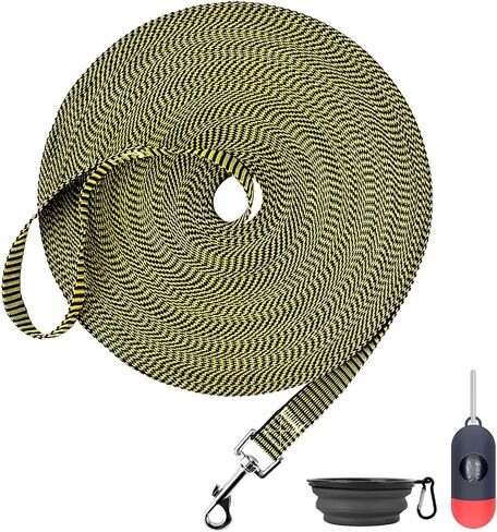 Demigreat Long Leash for Dog Training 20ft 30ft 50ft 100ft - Obedience Recall Training Lead for Large Medium Small Dogs - Great for Training Playing Camping Backyard, with Poop Bags Dispenser&Pet Bowl in Saudi Arabia
