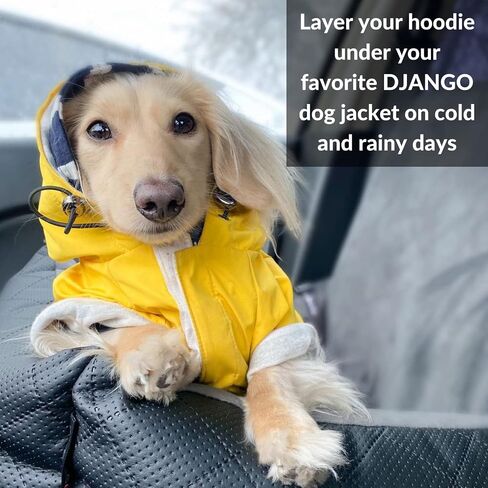 DJANGO Dog Hoodie - Soft, Stretchy, & Cozy Sweatshirts for Dogs - Black Winter Dog Sweaters for Dachshunds and Small Dogs - Machine Washable Hoodie for Dogs with Elastic Waistband and Harness Hole in Kuwait