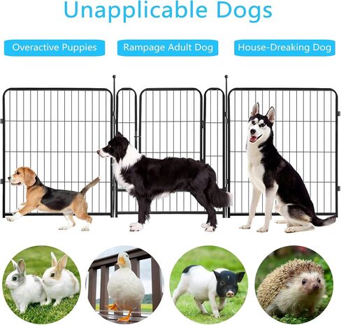 Dog Playpen Portable Exercise Fence Heavy Duty Metal Pet Playpen Indoor Outdoor Pet Playpen for Small Medium Large Dogs - RV Camping Pen（Jet Black） (8 Panels, 32 inch) in Saudi Arabia