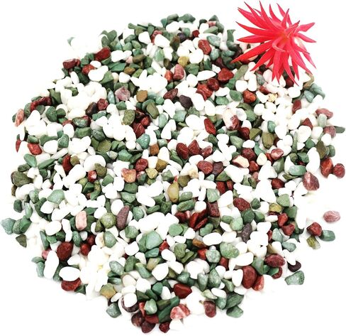 SZGULAIKE Gravel for Aquarium, Natural Mixed Color Pebbles Fish Tank Gravel Small Garden Rocks Soil Cover,Jade Bean Pebbles,for Outdoor & Indoor Home Plants Garden Decoration (Mix Color) (2.2LBs) in Saudi Arabia