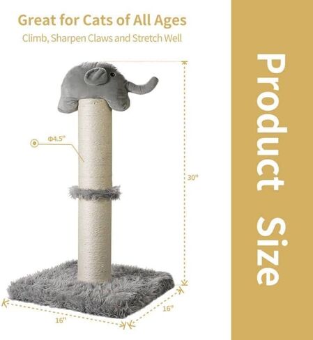 كوسي عمود خدش للقطط مقاس 32 انش، عمود خدش للقطط الداخلية مع حبل من السيزال، اداة خدش عمودية للقطط لتمتد بالكامل للقطط الكبيرة والقطط المتعددة in Kuwait