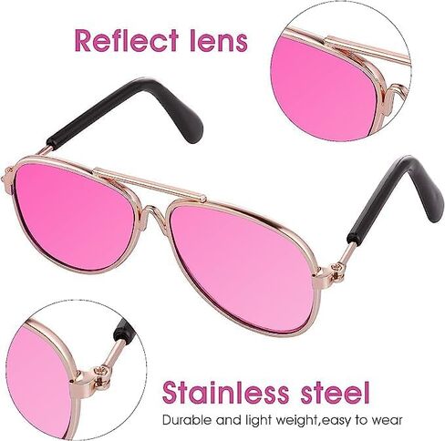 4 قطع نظارات شمسية للحيوانات الاليفة، نظارات شمسية كلاسيكية كلاسيكية ريترو للكلاب والقطط الصغيرة، نظارات شمسية دائرية للحفلات التنكرية والصور in Kuwait