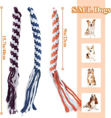 ASOCEA 3 Pack Dog Rope Toys Flirt Pole Replacement for Small Medium Dogs in Kuwait