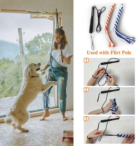ASOCEA 3 Pack Dog Rope Toys Flirt Pole Replacement for Small Medium Dogs in Kuwait